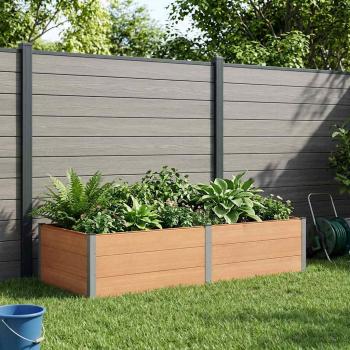ARDEBO.de - Hochbeet Braun 250 x 100 x 54 cm WPC und Aluminium