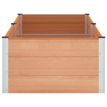 Hochbeet Braun 250 x 100 x 54 cm WPC und Aluminium