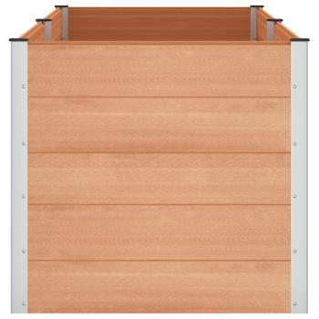 Hochbeet Braun 250 x 100 x 91 cm WPC und Aluminium