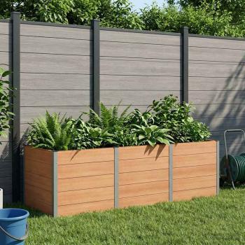ARDEBO.de - Hochbeet Braun 300 x 100 x 91 cm WPC und Aluminium