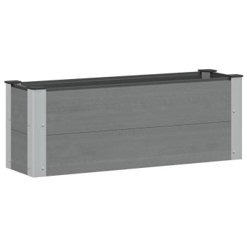 Hochbeet Grau 100 x 30 36 cm WPC und Aluminium