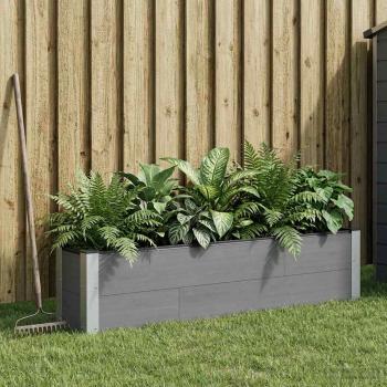 ARDEBO.de - Hochbeet Grau 150 x 30 x 36 cm WPC und Aluminium