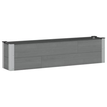 Hochbeet Grau 150 x 30 x 36 cm WPC und Aluminium