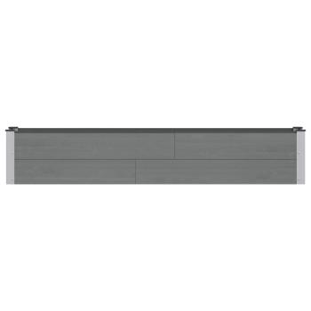 Hochbeet Grau 200 x 30 x 36 cm WPC und Aluminium