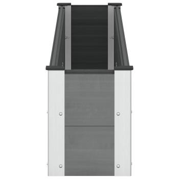Hochbeet Grau 200 x 30 x 36 cm WPC und Aluminium