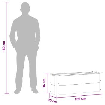 Hochbeet Braun 100 x 30 x 36 cm WPC und Aluminium