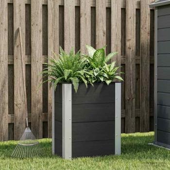 ARDEBO.de - Hochbeet Schwarz 50 x 30 x 72 cm WPC und Aluminium