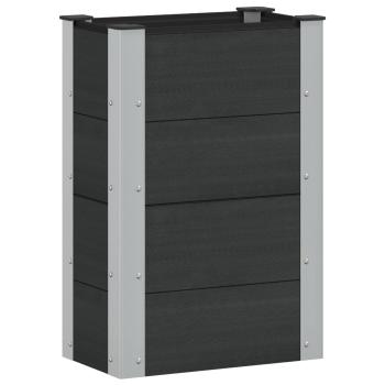 Hochbeet Schwarz 50 x 30 x 72 cm WPC und Aluminium