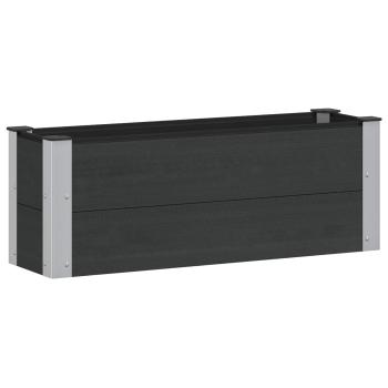 Hochbeet Schwarz 100 x 30 x 36 cm WPC und Aluminium