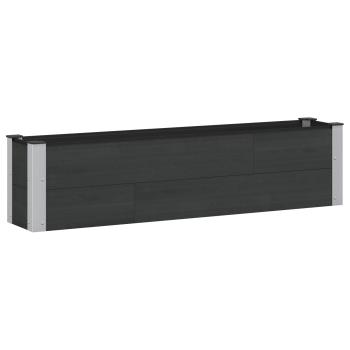 Hochbeet Schwarz 150 x 30 x 36 cm WPC und Aluminium