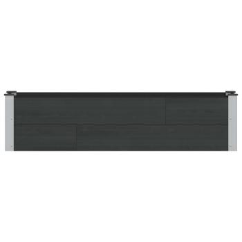 Hochbeet Schwarz 150 x 30 x 36 cm WPC und Aluminium