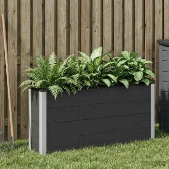 ARDEBO.de - Hochbeet Schwarz 150 x 30 x 72 cm WPC und Aluminium