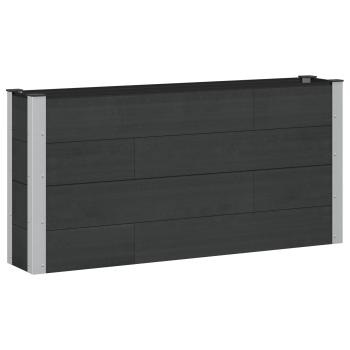Hochbeet Schwarz 150 x 30 x 72 cm WPC und Aluminium