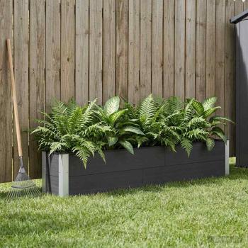 ARDEBO.de - Hochbeet Schwarz 200 x 30 x 36 cm WPC und Aluminium