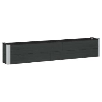 Hochbeet Schwarz 200 x 30 x 36 cm WPC und Aluminium