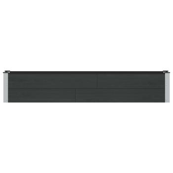 Hochbeet Schwarz 200 x 30 x 36 cm WPC und Aluminium