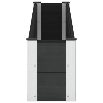 Hochbeet Schwarz 200 x 30 x 36 cm WPC und Aluminium