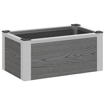 Hochbeet Grau 50 x 30 x 22 cm WPC und Aluminium