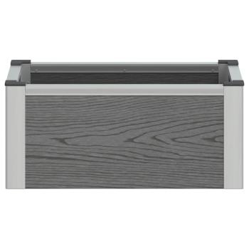 Hochbeet Grau 50 x 30 x 22 cm WPC und Aluminium