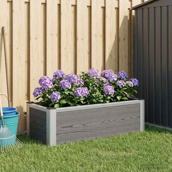 ARDEBO.de - Hochbeet Grau 75 x 30 x 22 cm WPC und Aluminium
