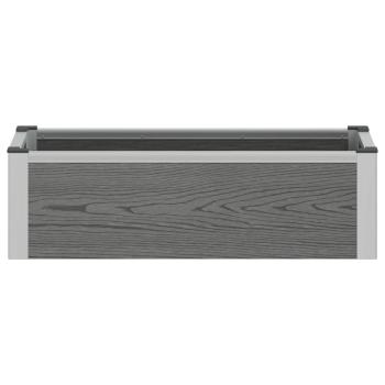 Hochbeet Grau 75 x 30 x 22 cm WPC und Aluminium