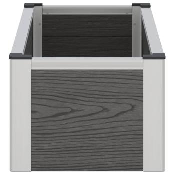 Hochbeet Grau 75 x 30 x 22 cm WPC und Aluminium