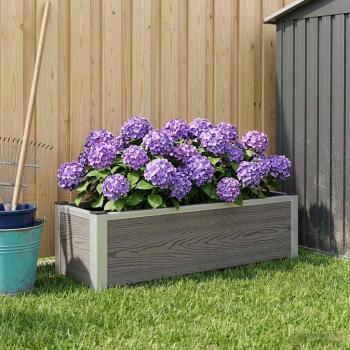 ARDEBO.de - Hochbeet Grau 100 x 30 x 22 cm WPC und Aluminium