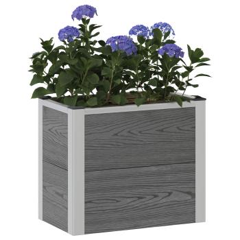 Hochbeet Grau 50 x 30 x 42 cm WPC und Aluminium