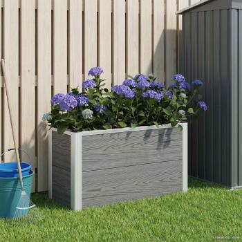 ARDEBO.de - Hochbeet Grau 75 x 30 x 42 cm WPC und Aluminium