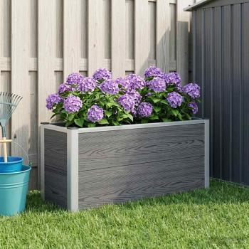 ARDEBO.de - Hochbeet Grau 100 x 30 x 42 cm WPC und Aluminium