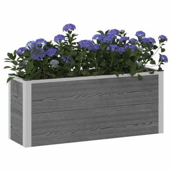 Hochbeet Grau 100 x 30 x 42 cm WPC und Aluminium