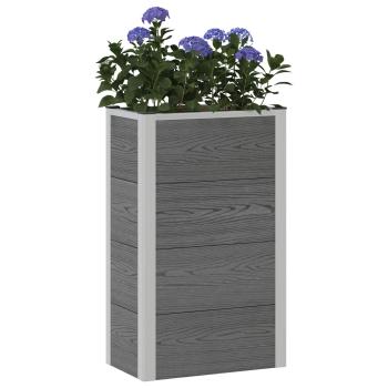 Hochbeet Grau 50 x 30 x 82 cm WPC und Aluminium