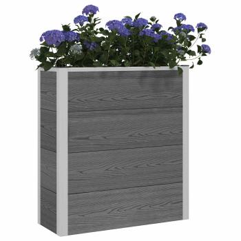 Hochbeet Grau 75 x 30 x 82 cm WPC und Aluminium