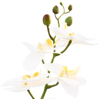 Künstliche Orchideenpflanze mit Topf Weiß 45 x 15 x 65 cm