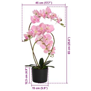 Künstliche Orchideenpflanze mit Topf Rosa 45 x 15 x 65 cm