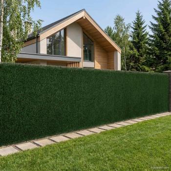 ARDEBO.de - Künstlicher Zaun Dunkelgrün 1,5 x 4 m PVC und Stahl