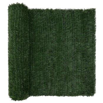 Künstlicher Zaun Dunkelgrün 1,5 x 4 m PVC und Stahl