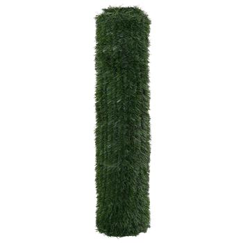 Künstlicher Zaun Dunkelgrün 1,5 x 4 m PVC und Stahl