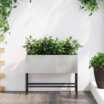 ARDEBO.de - Hochbeet Gartenpflanzer Silber 60 x 26 x 45 cm Edelstahl