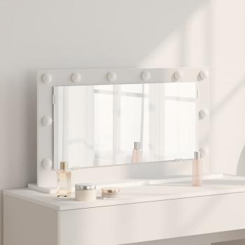 ARDEBO.de - Waschtischspiegel Weiß 80 x 45 x 18 cm Glas und furniertes Holz