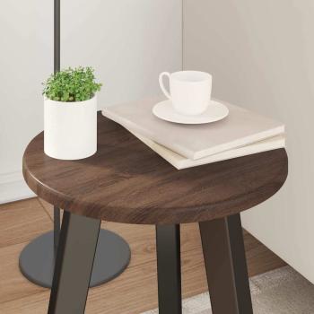 Tischplatte Ø 30 x 1,5 cm Rund Holzwerkstoff Braun Eichen-Optik