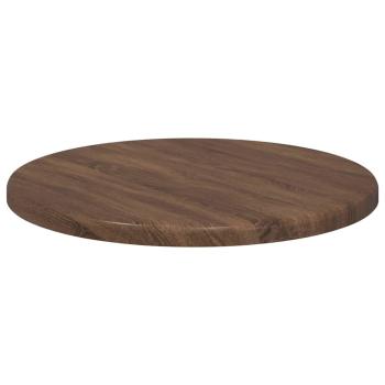 Tischplatte Ø 30 x 1,5 cm Rund Holzwerkstoff Braun Eichen-Optik
