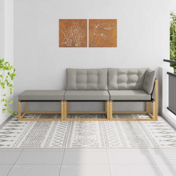 ARDEBO.de - Outdoor-Sofagarnitur Weiß und Hellgrau 241,5 x 83 x 73 cm