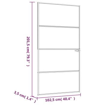 Innentür Weiß 102x201,5 cm Hartglas & Aluminium Schlank