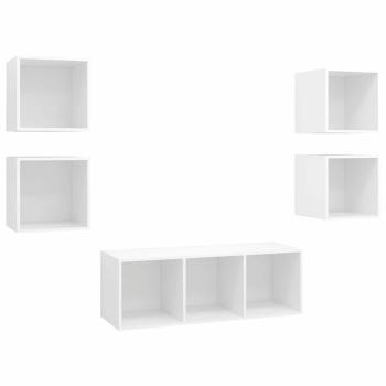 5-tlg. TV-Schrank-Set Weiß Holzwerkstoff