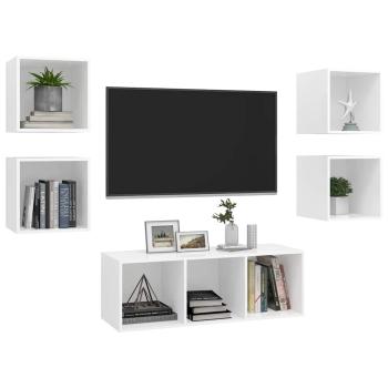5-tlg. TV-Schrank-Set Weiß Holzwerkstoff