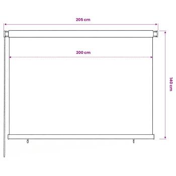Außenrollo 205 (B)x140 (H) cm Braun HDPE