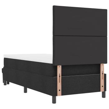 Boxspringbett mit Kopfteil Schwarz 100 x 200 cm Stoff