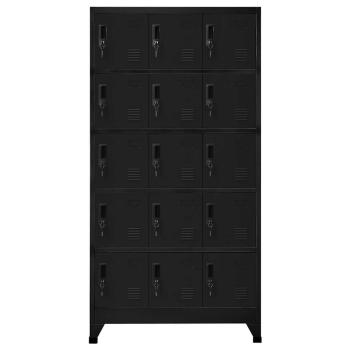 Schlie?fachschrank Schwarz 90x40x180 cm Stahl