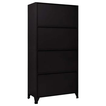 Schlie?fachschrank Schwarz 90x40x180 cm Stahl